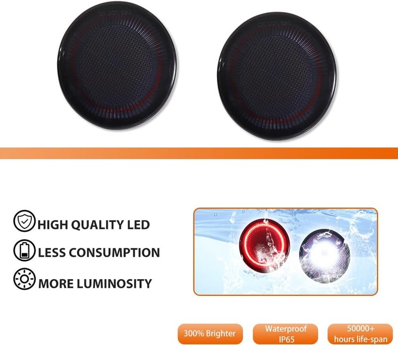 ADIIL Rear Tailgate Reverse Backup Light Red White LED Rear Bumper Lights For 1998-2005 VW Beetle - Image 2